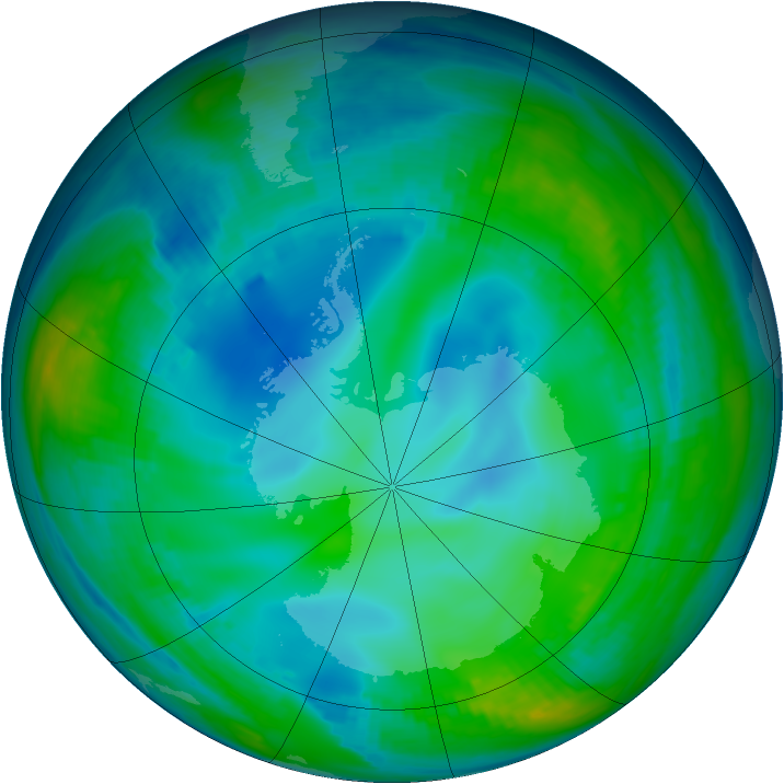 Antarctic ozone map for 24 May 1998